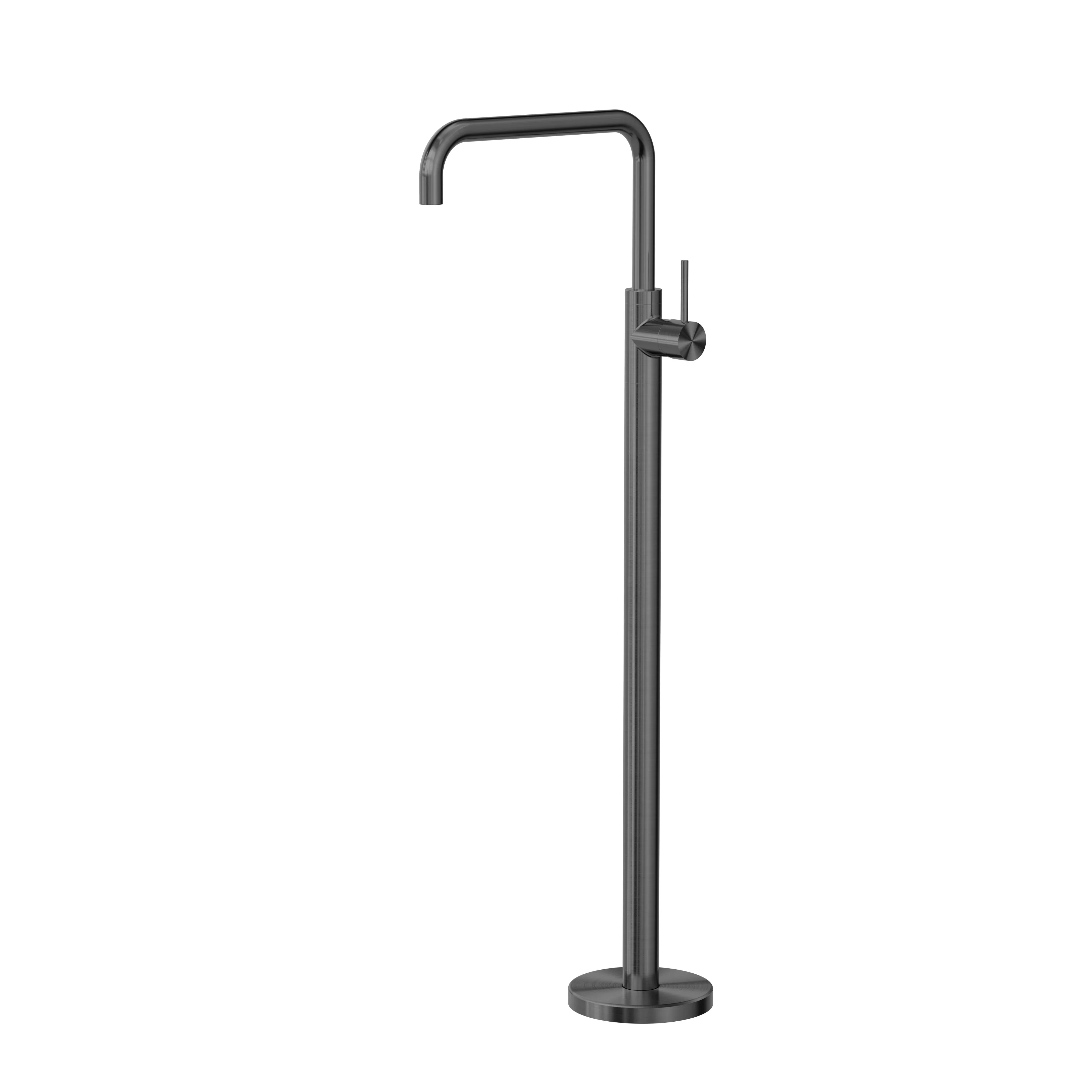 Nero Mecca Freestanding Bath Mixer Square Shape - Gun Metal