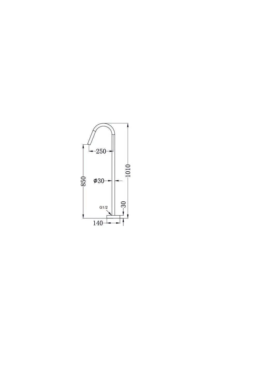 Nero Mecca Freestanding Bath Spout - Black Matte - Image 2