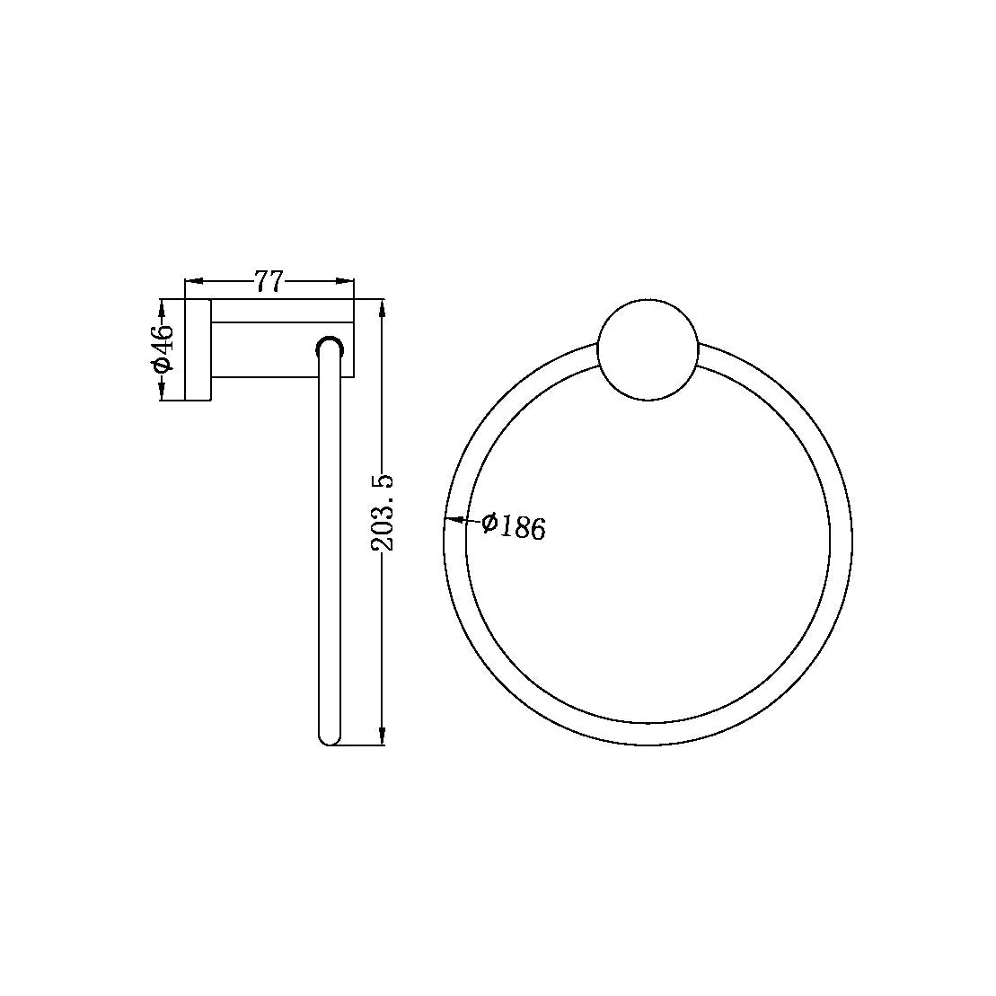 Nero Mecca Hand Towel Ring - Brushed Nickel - Image 4