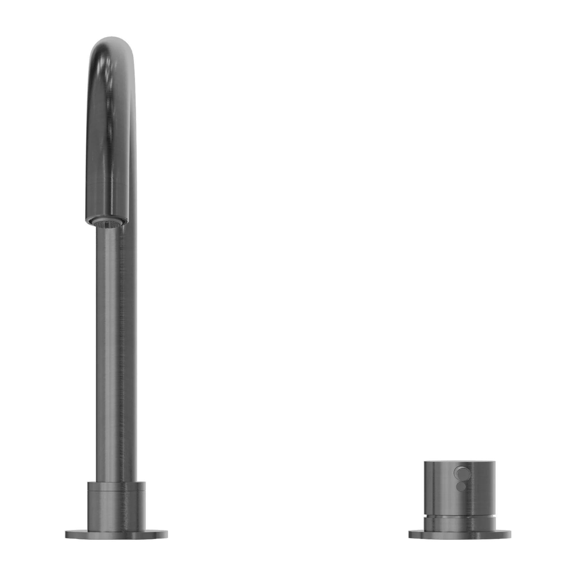 Nero Mecca Hob Basin Mixer Round Swivel Spout - Gun Metal - Image 3