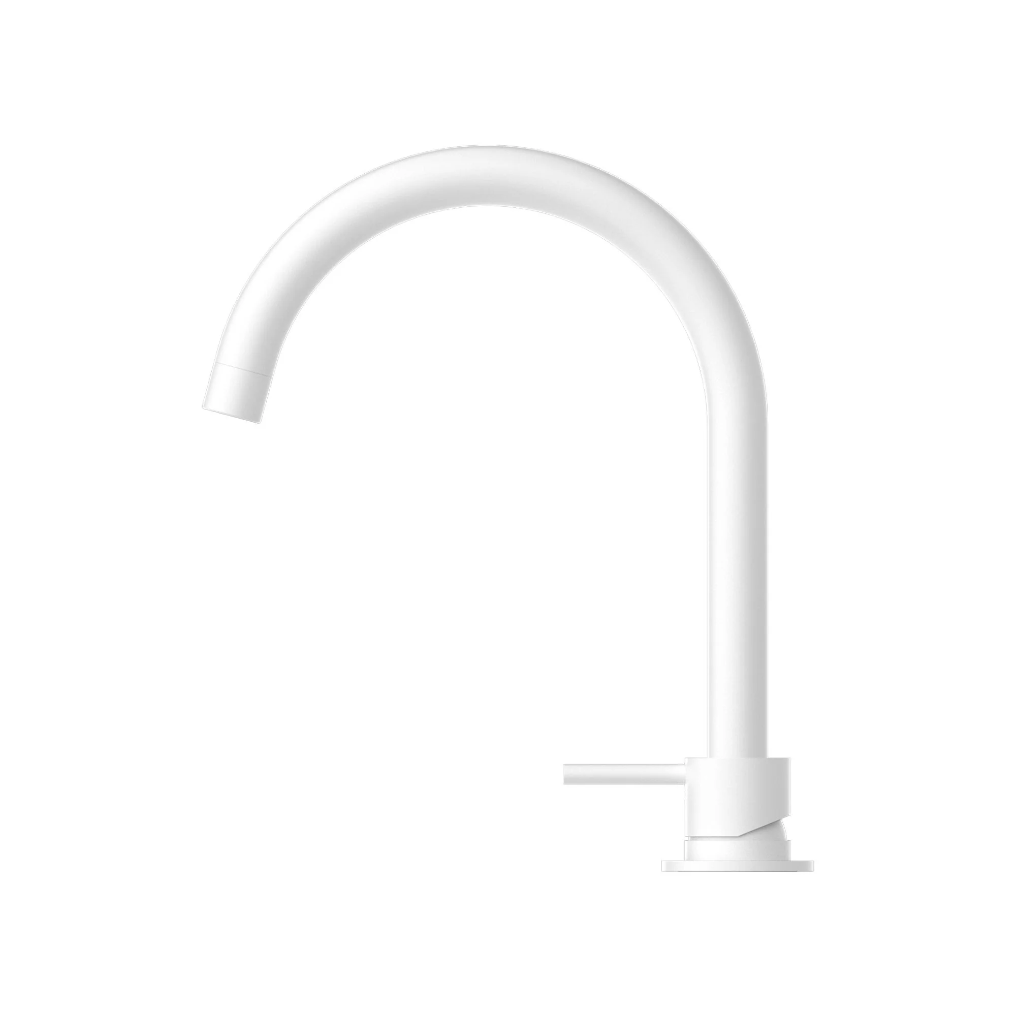 Nero Mecca Hob Basin Mixer Round Swivel Spout - White Matte - Image 3