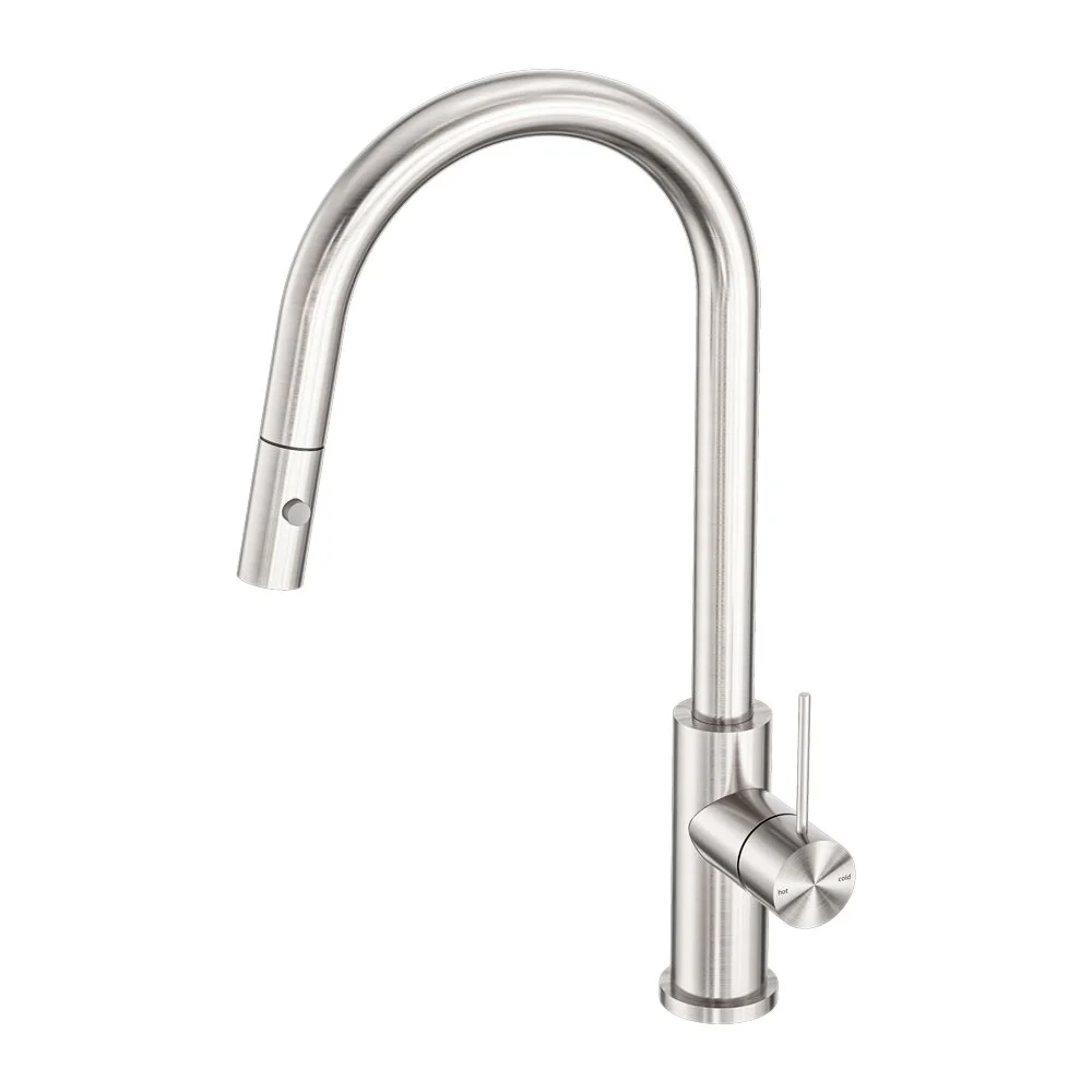 Nero Mecca Pull Out Sink Mixer With Vegie Spray Function - Brushed Nickel
