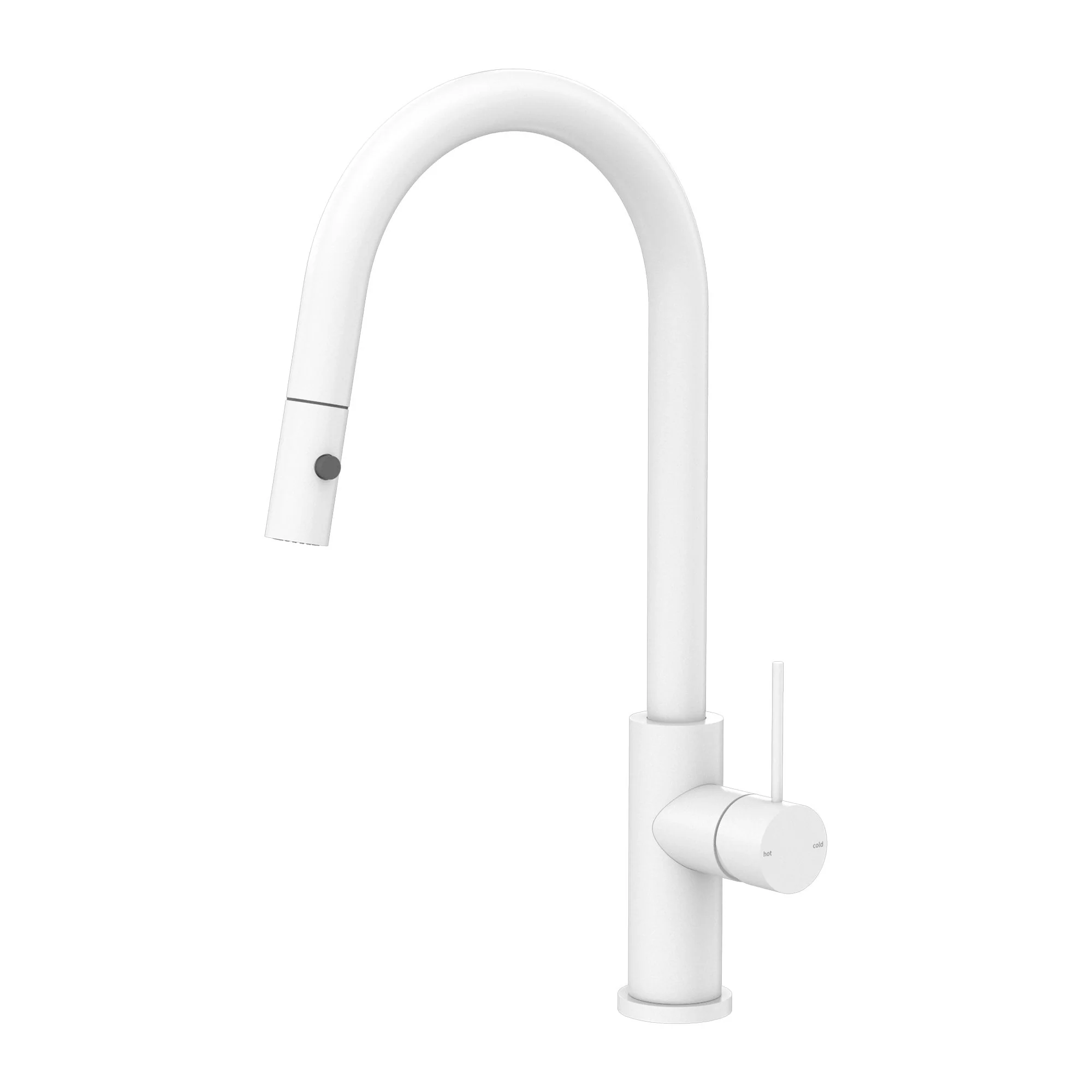 Nero Mecca Pull Out Sink Mixer With Vegie Spray Function - White Matte