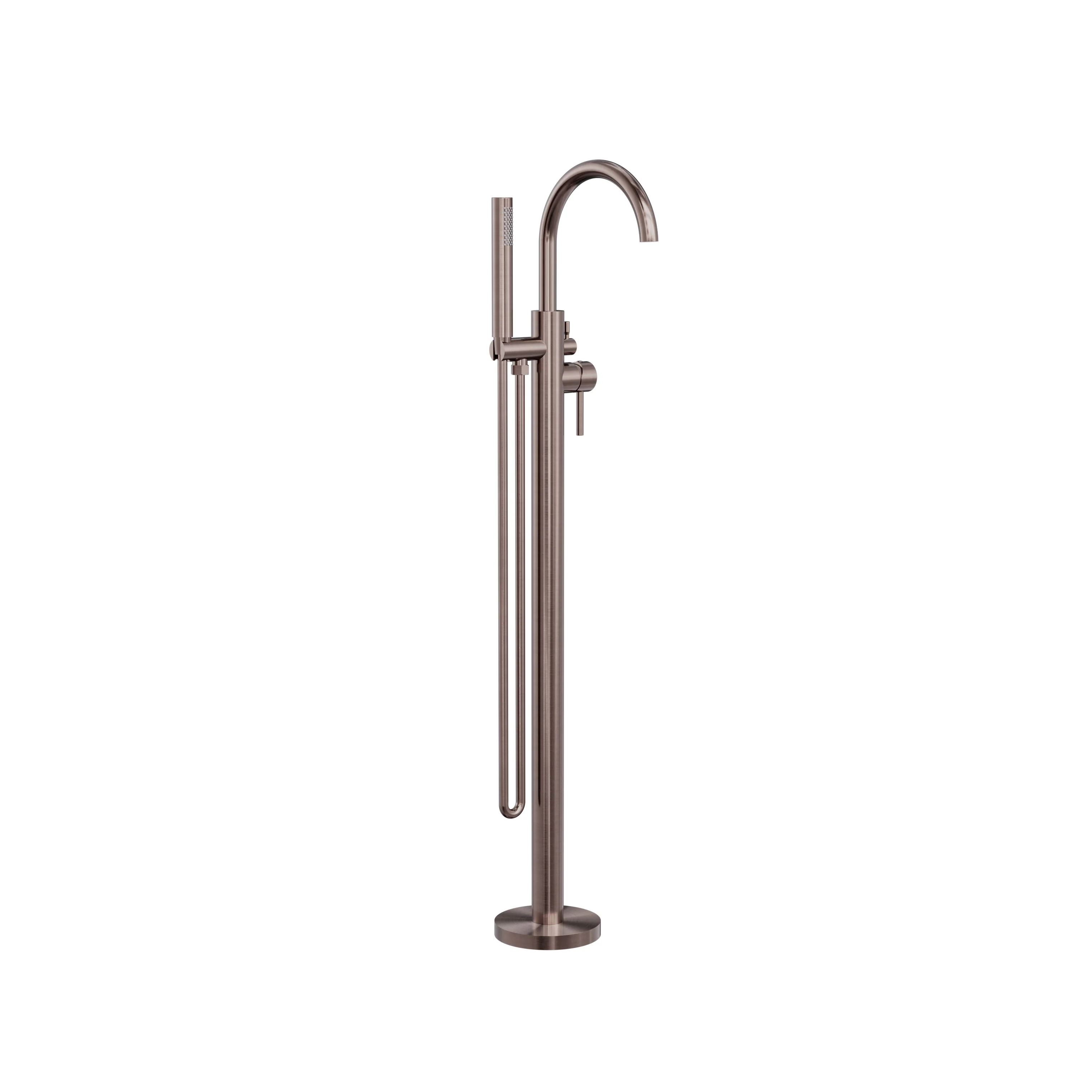 Nero Mecca Round Freestanding Mixer With Hand Shower - Brushed Bronze