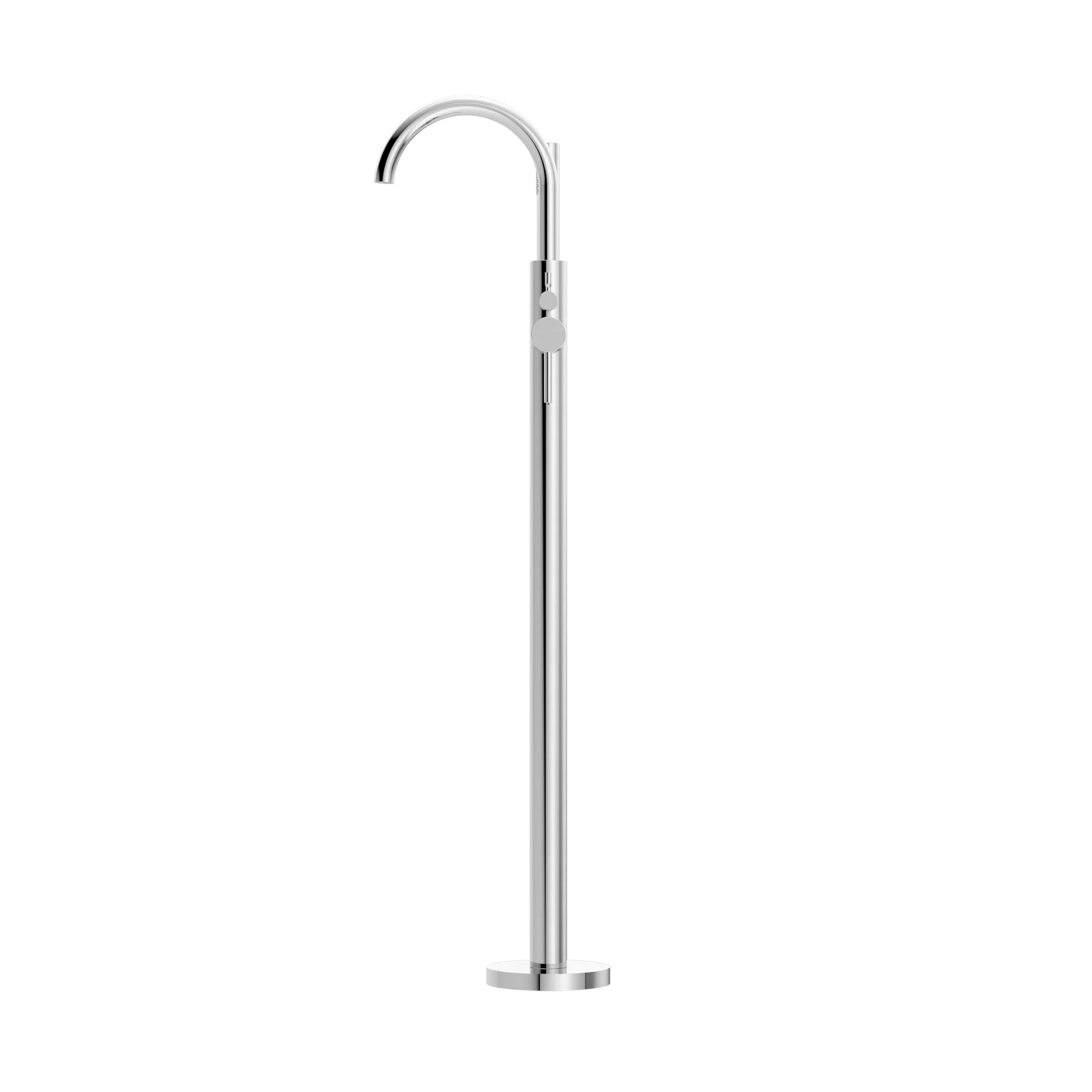 Nero Mecca Round Freestanding Mixer With Hand Shower - Chrome - Image 2