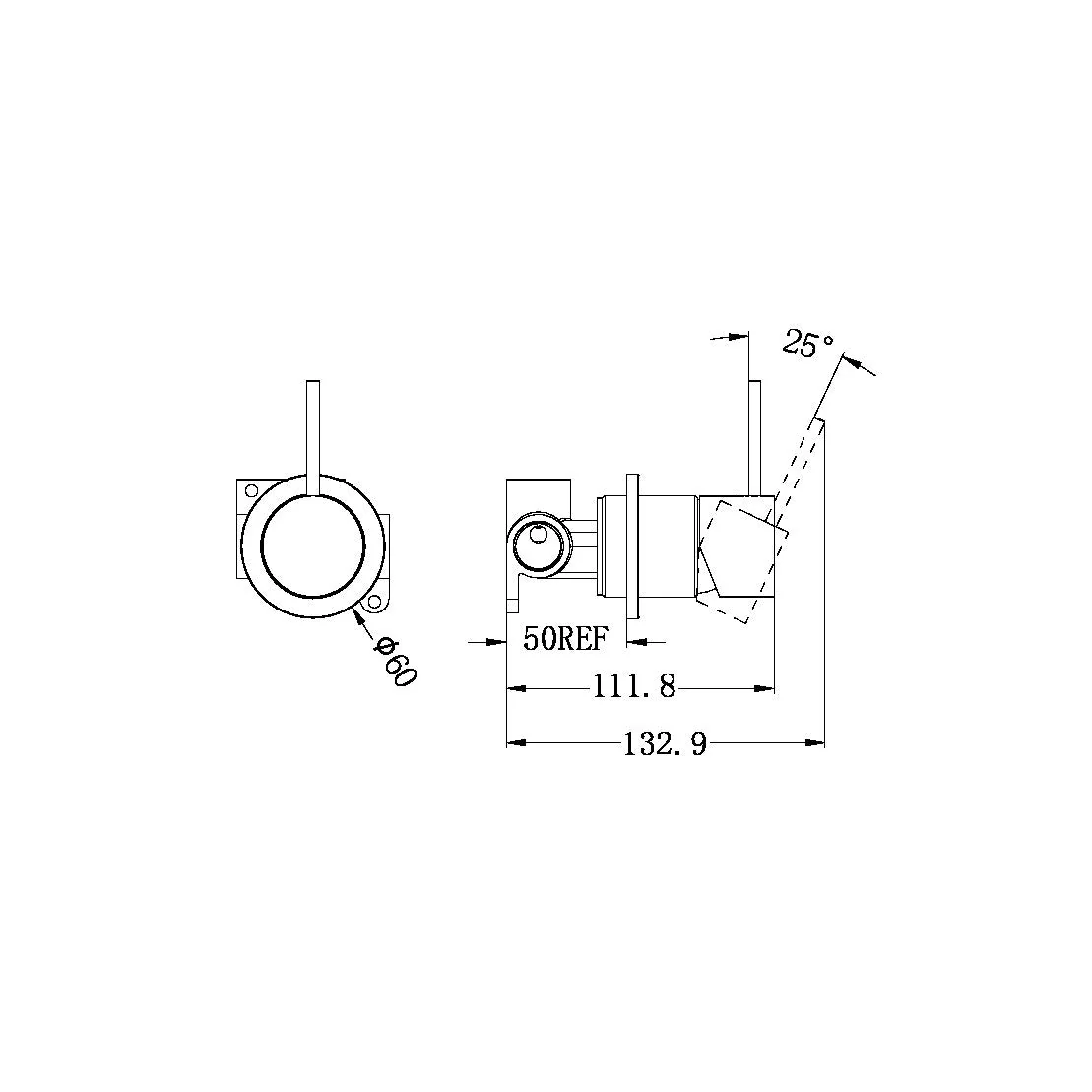 Nero Mecca Shower Mixer 60mm Handle Up Plate - Chrome - Image 4