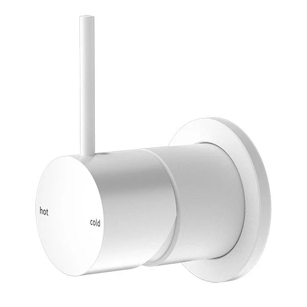 Nero Mecca Shower Mixer 60mm Handle Up Plate - White Matte