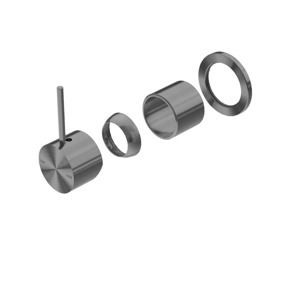 Nero Mecca Shower Mixer 60mm Handle Up Plate (Trim Kit Only) - Gun Metal