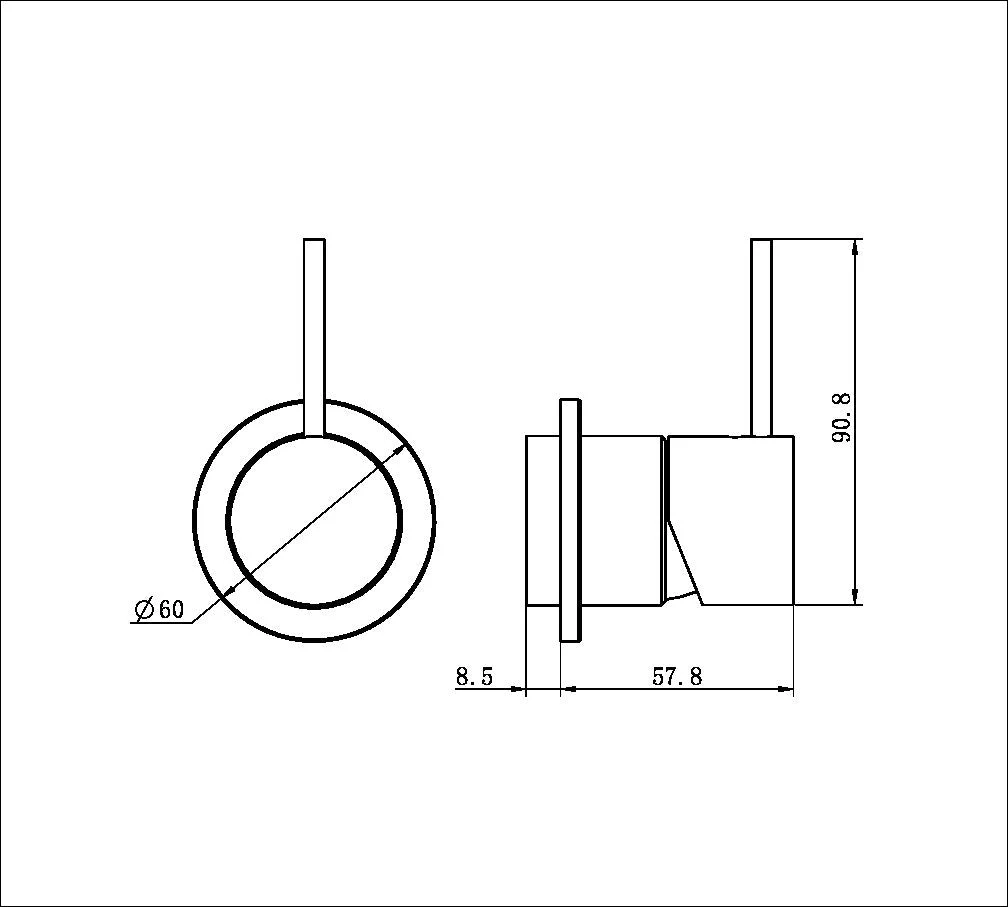 Nero Mecca Shower Mixer 60mm Handle Up Plate (Trim Kit Only) - White Matte - Image 2