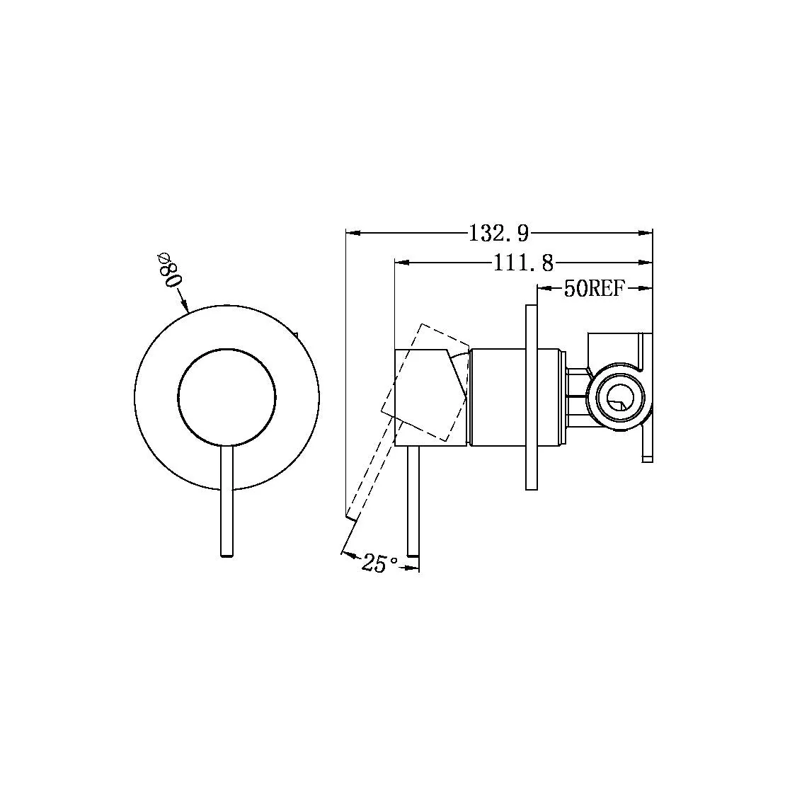 Nero Mecca Shower Mixer 80mm Plate - White Matte - Image 4