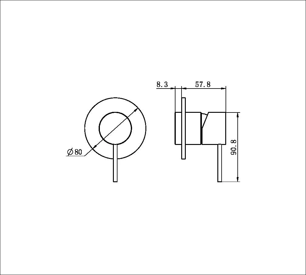 Nero Mecca Shower Mixer 80mm Plate (Trim Kit Only) - Chrome - Image 2