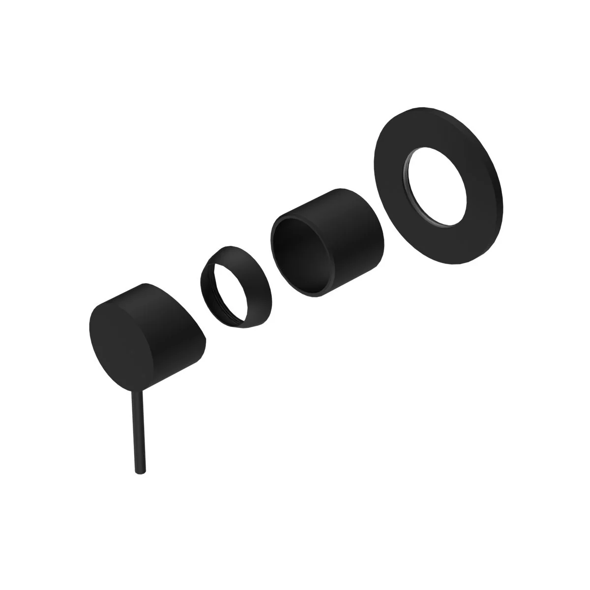 Nero Mecca Shower Mixer 80mm Plate (Trim Kit Only) - Black Matte