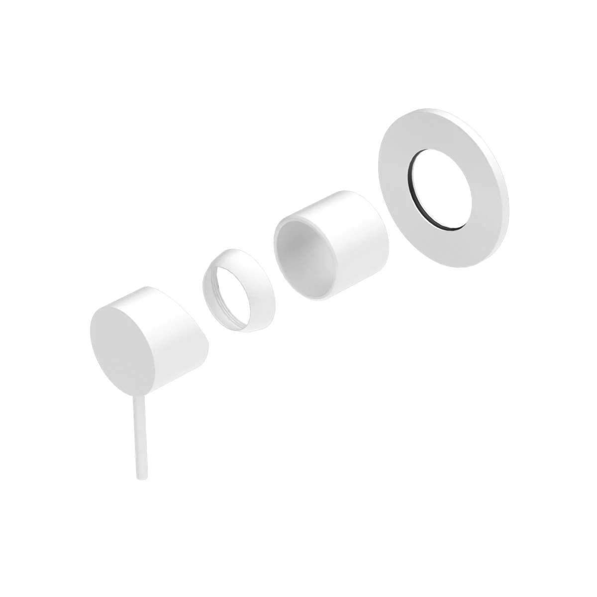 Nero Mecca Shower Mixer 80mm Plate (Trim Kit Only) - White Matte