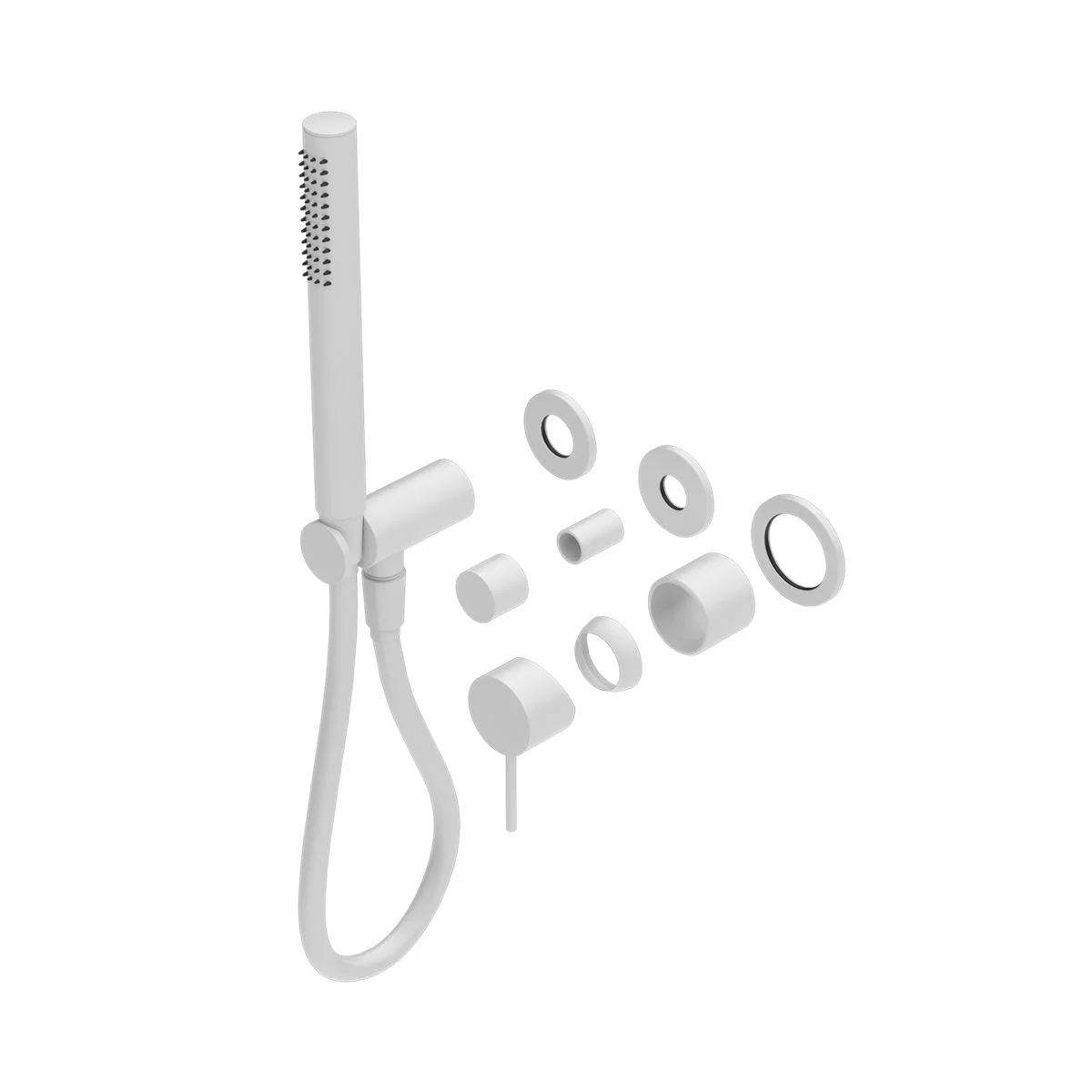 Nero Mecca Shower Mixer Diverter System Separate Back Plate (Trim Kit Only) - White Matte