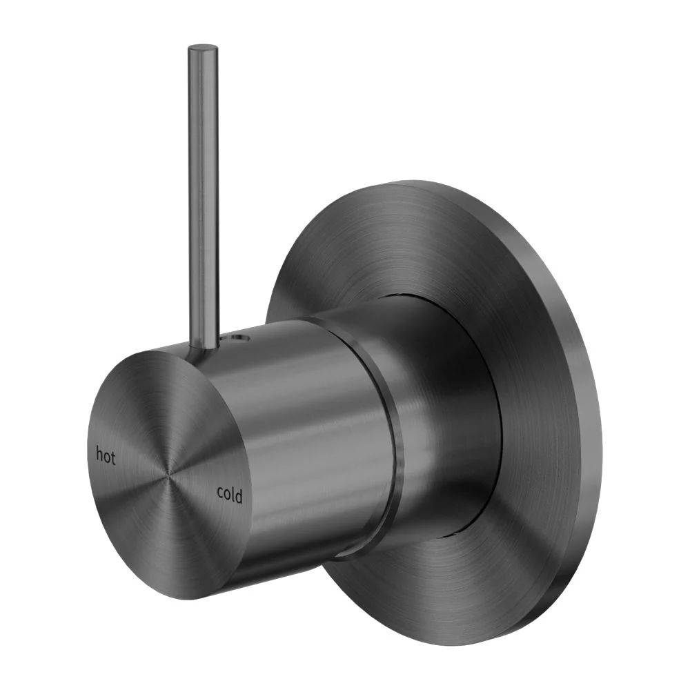 Nero Mecca Shower Mixer Handle Up 80mm Plate - Gun Metal