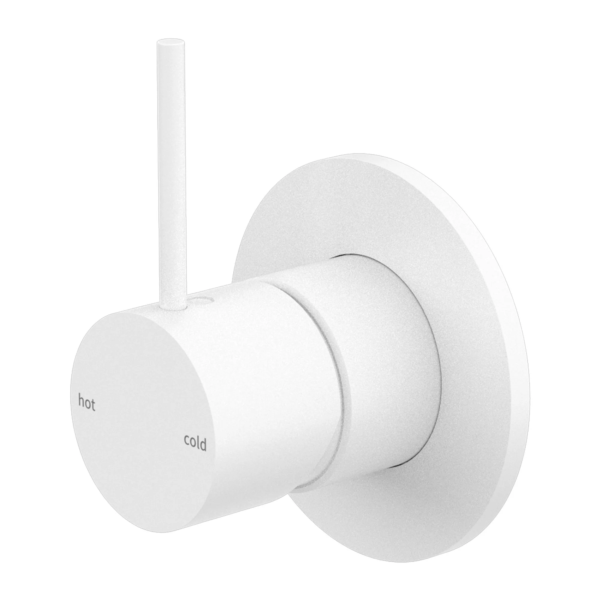Nero Mecca Shower Mixer Handle Up 80mm Plate - White Matte