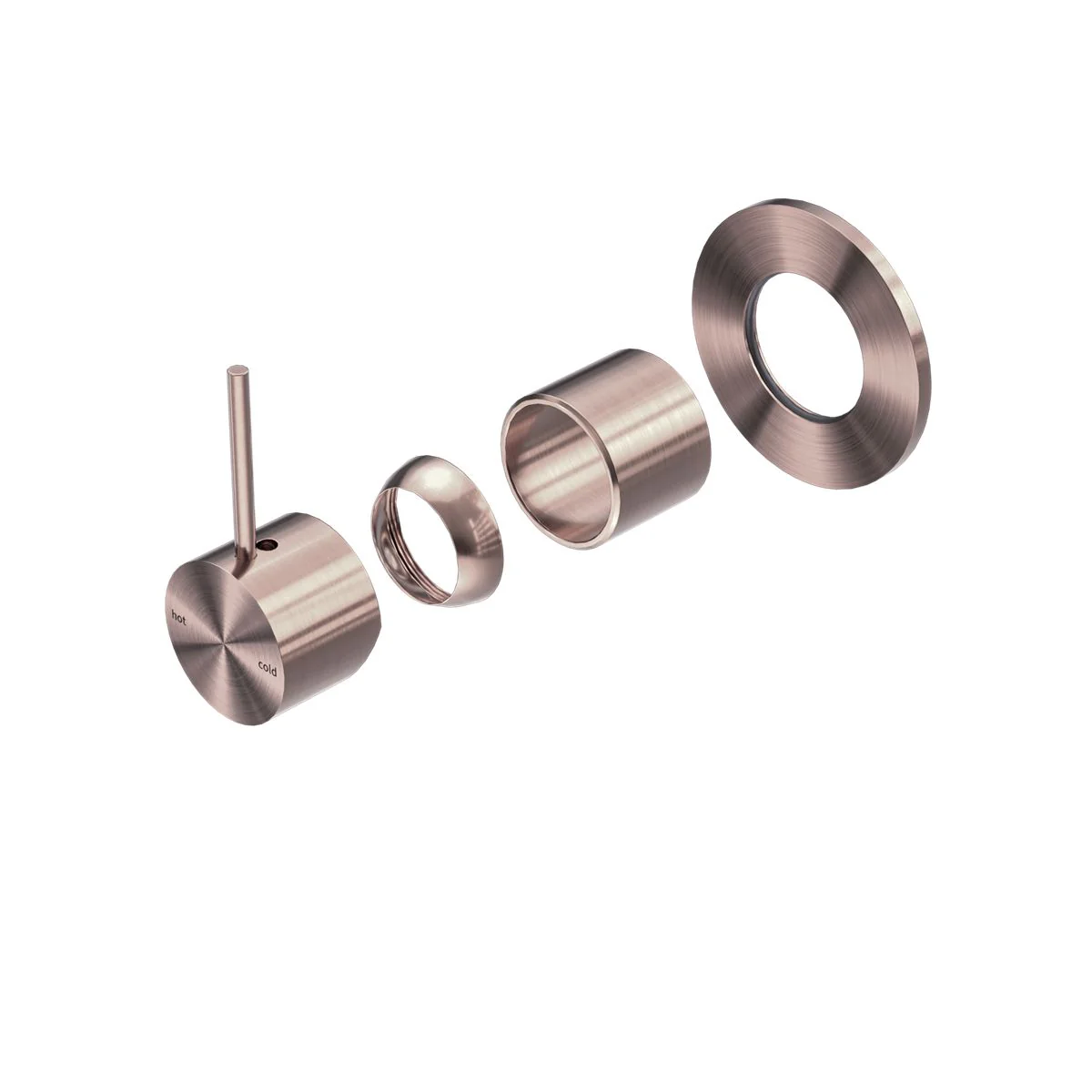 Nero Mecca Shower Mixer Handle Up 80mm Plate (Trim Kit Only) - Brushed Bronze