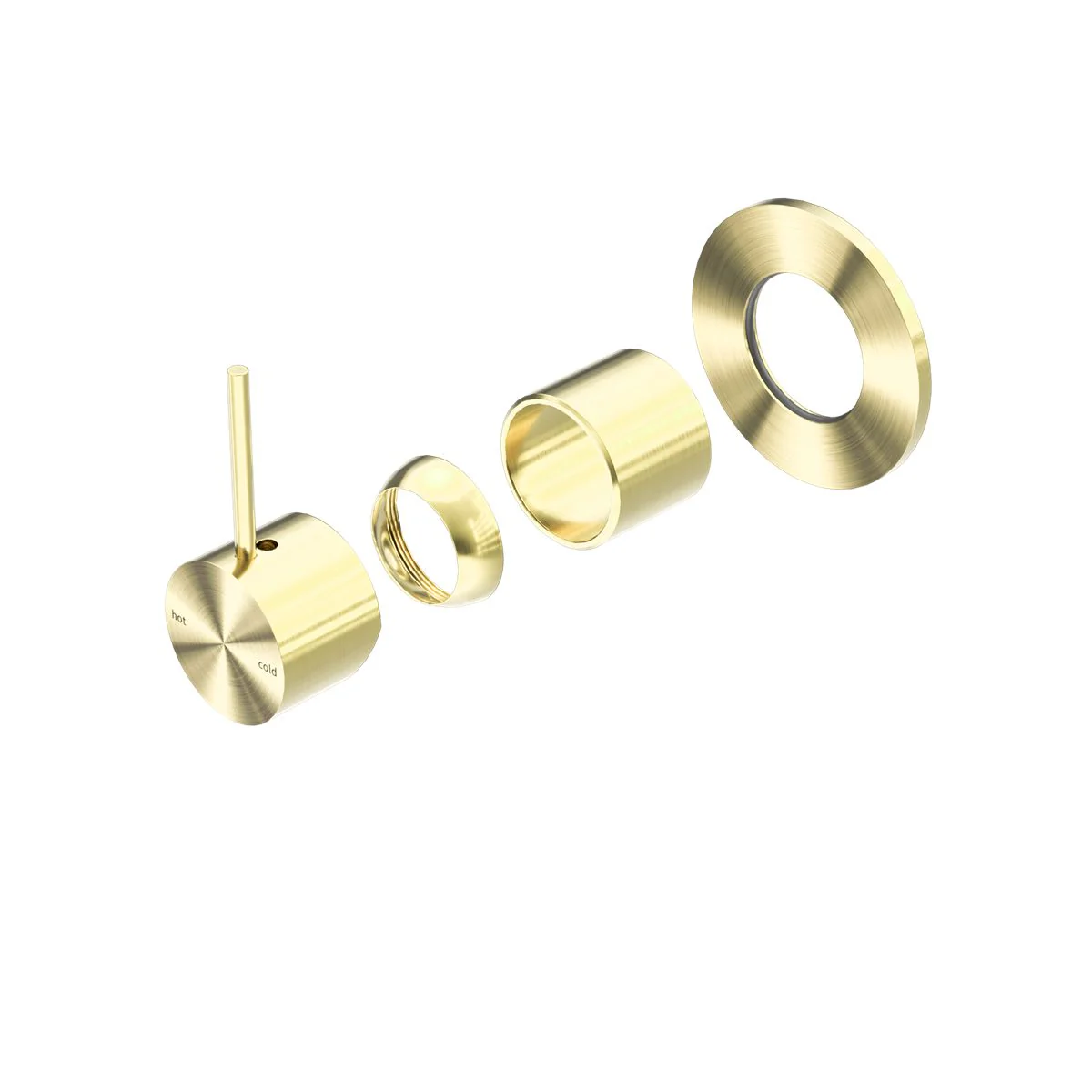 Nero Mecca Shower Mixer Handle Up 80mm Plate (Trim Kit Only) - Brushed Gold