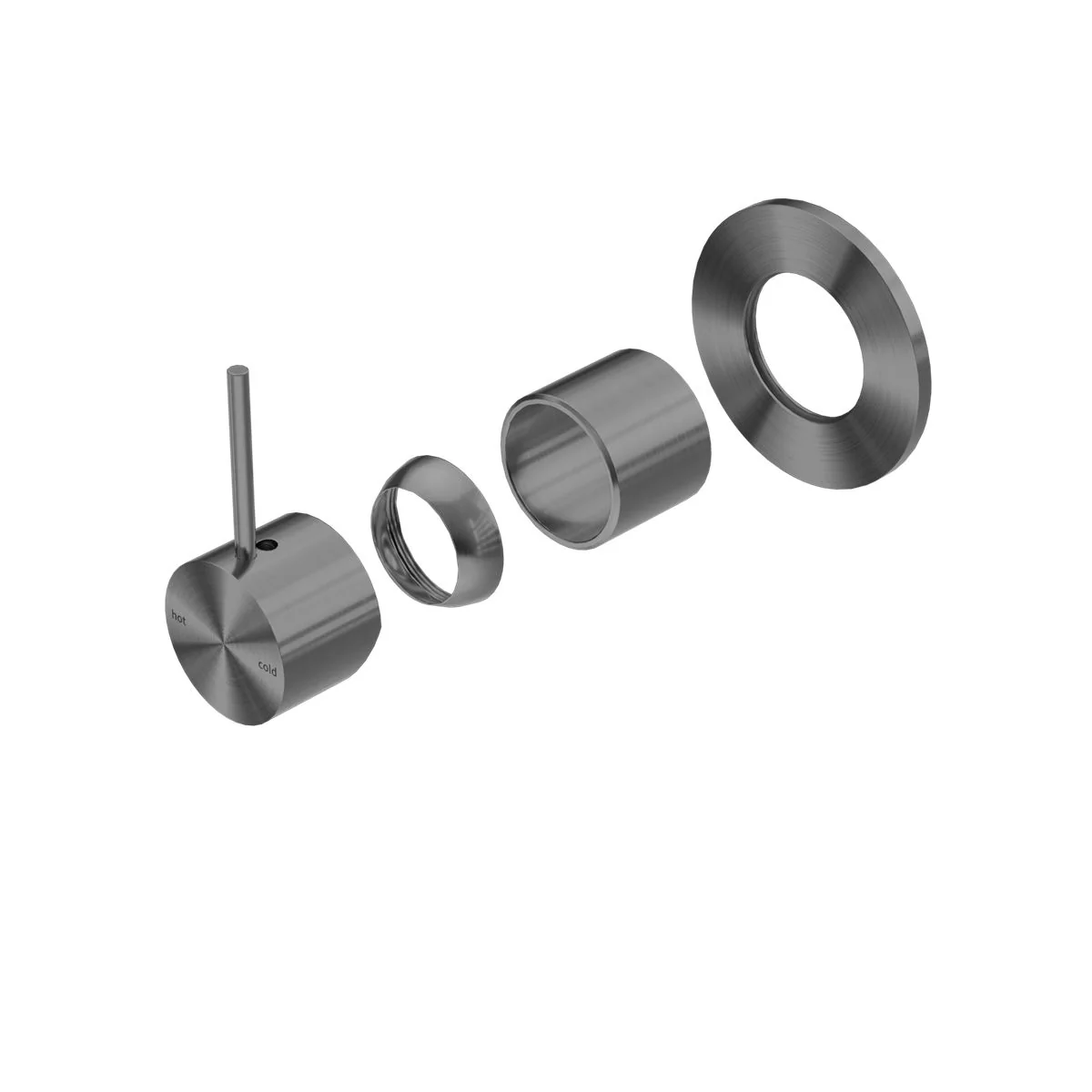 Nero Mecca Shower Mixer Handle Up 80mm Plate (Trim Kit Only) - Gun Metal