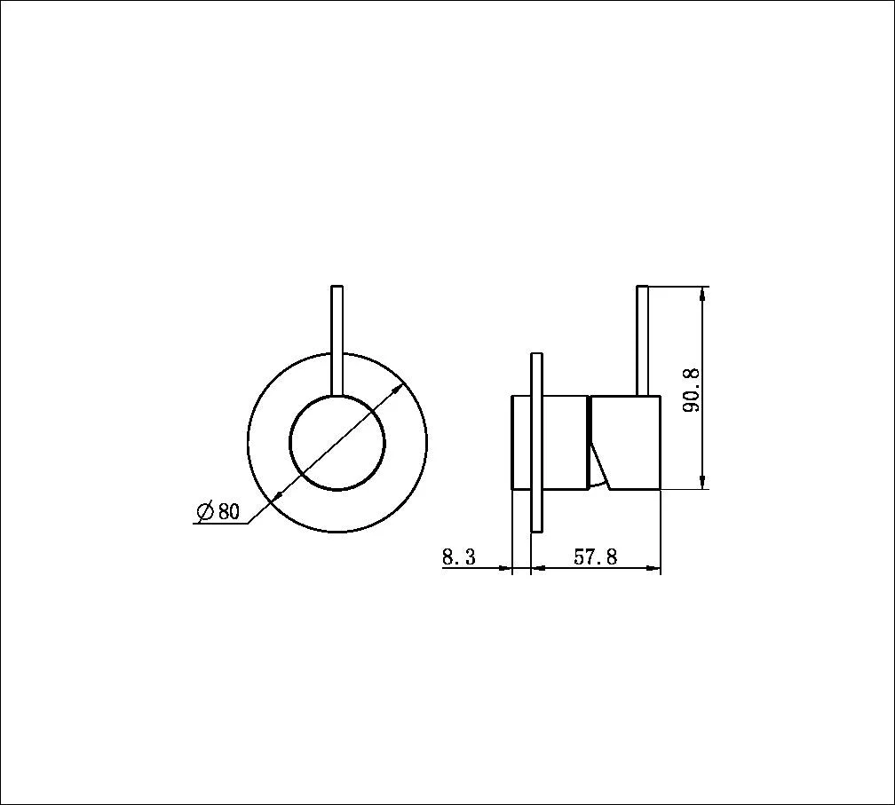 Nero Mecca Shower Mixer Handle Up 80mm Plate (Trim Kit Only) - Gun Metal - Image 2