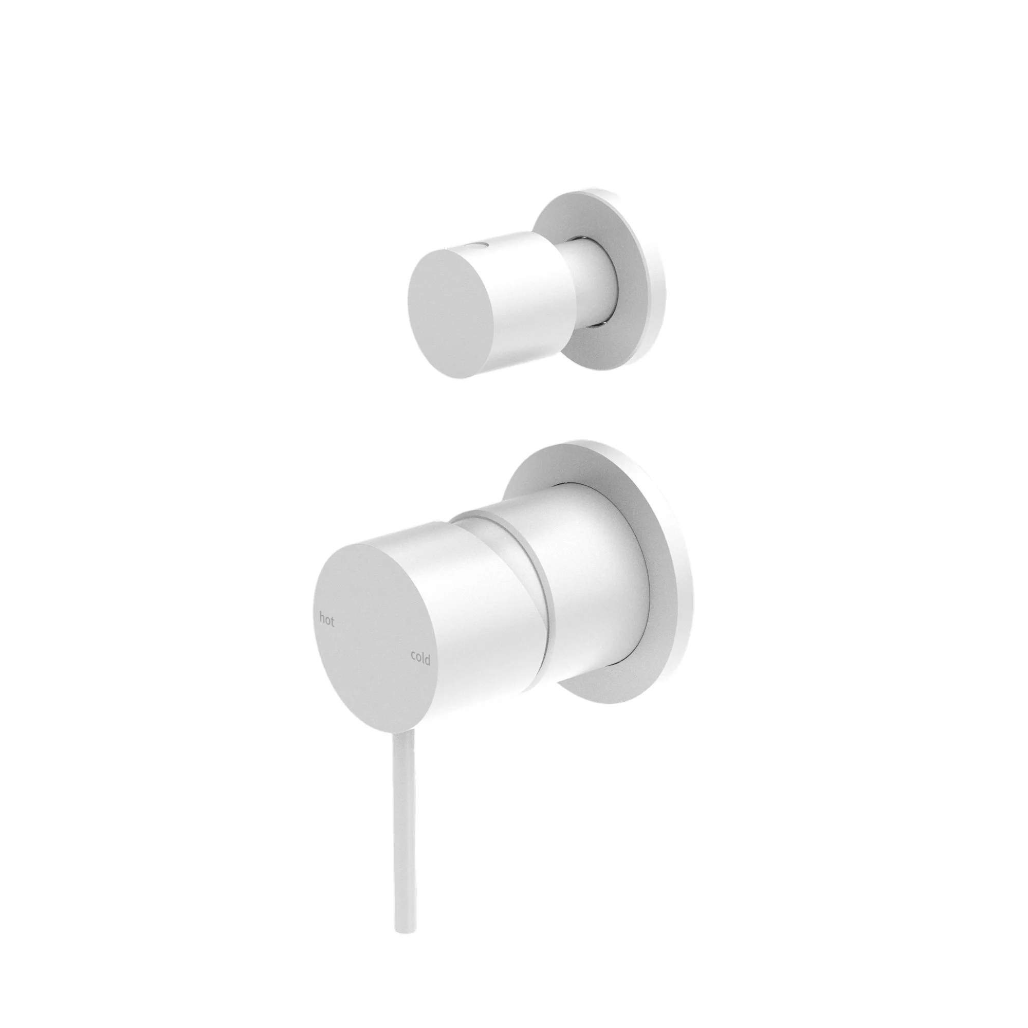 Nero Mecca Shower Mixer With Diverter Separate Back Plate - White Matte