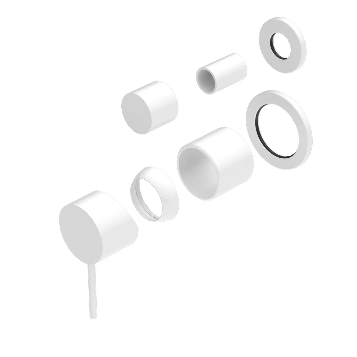 Nero Mecca Shower Mixer With Diverter Separate Back Plate (Trim Kit Only) - White Matte