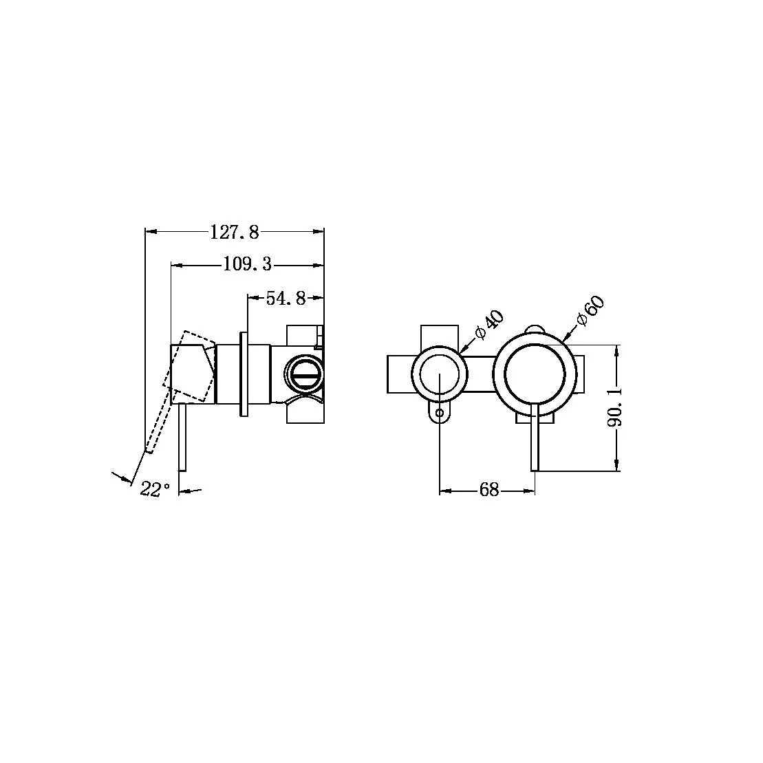 Nero Mecca Shower Mixer With Horizontal 2 Way Diverter - Brushed Bronze - Image 2