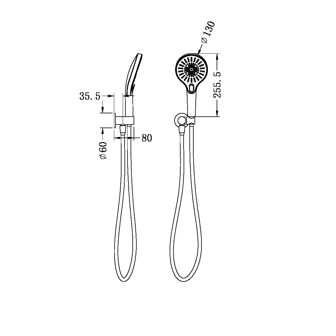 Nero Mecca Shower On Bracket - Brushed Bronze - Image 2