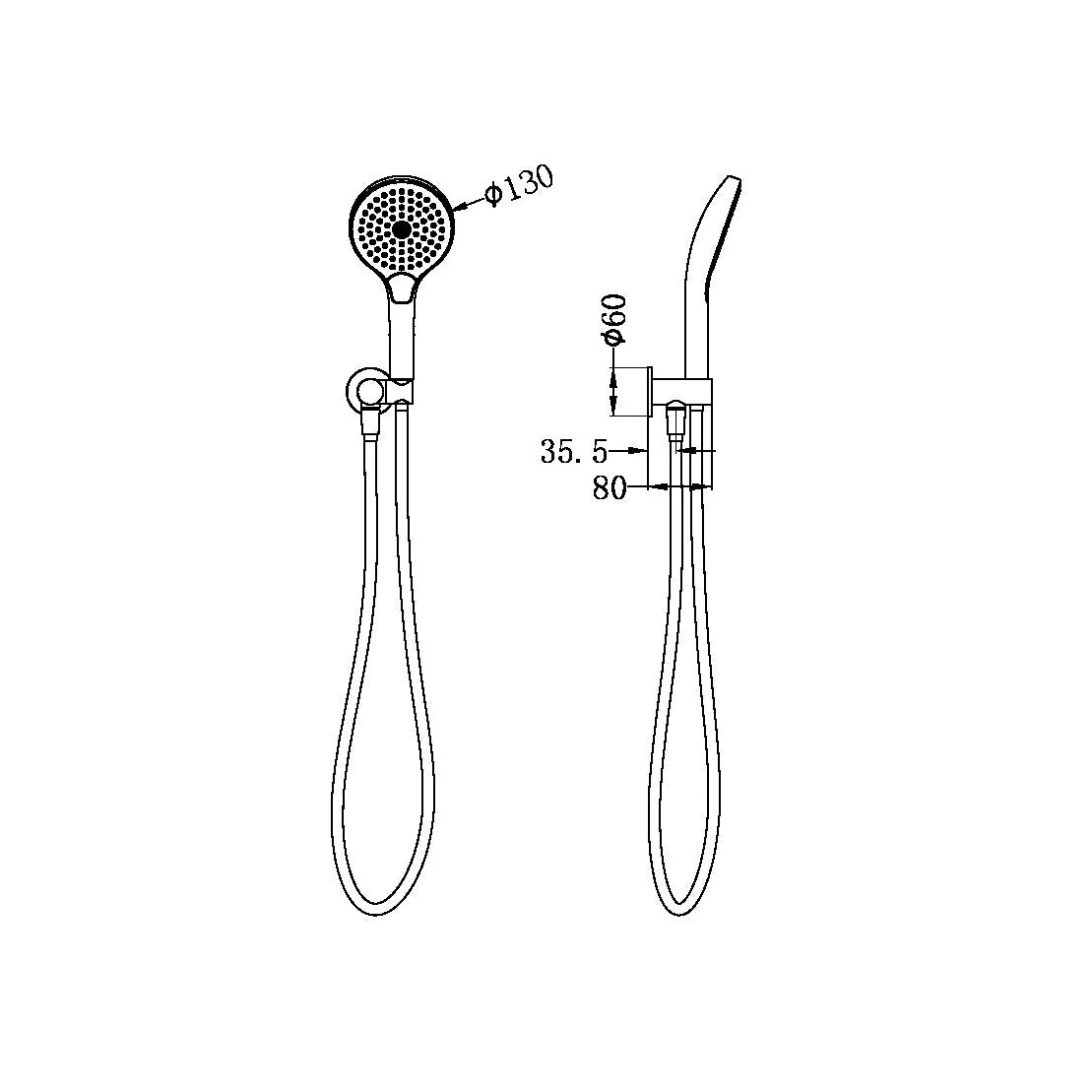 Nero Mecca Shower On Bracket With Air Shower II - Black Matte - Image 4