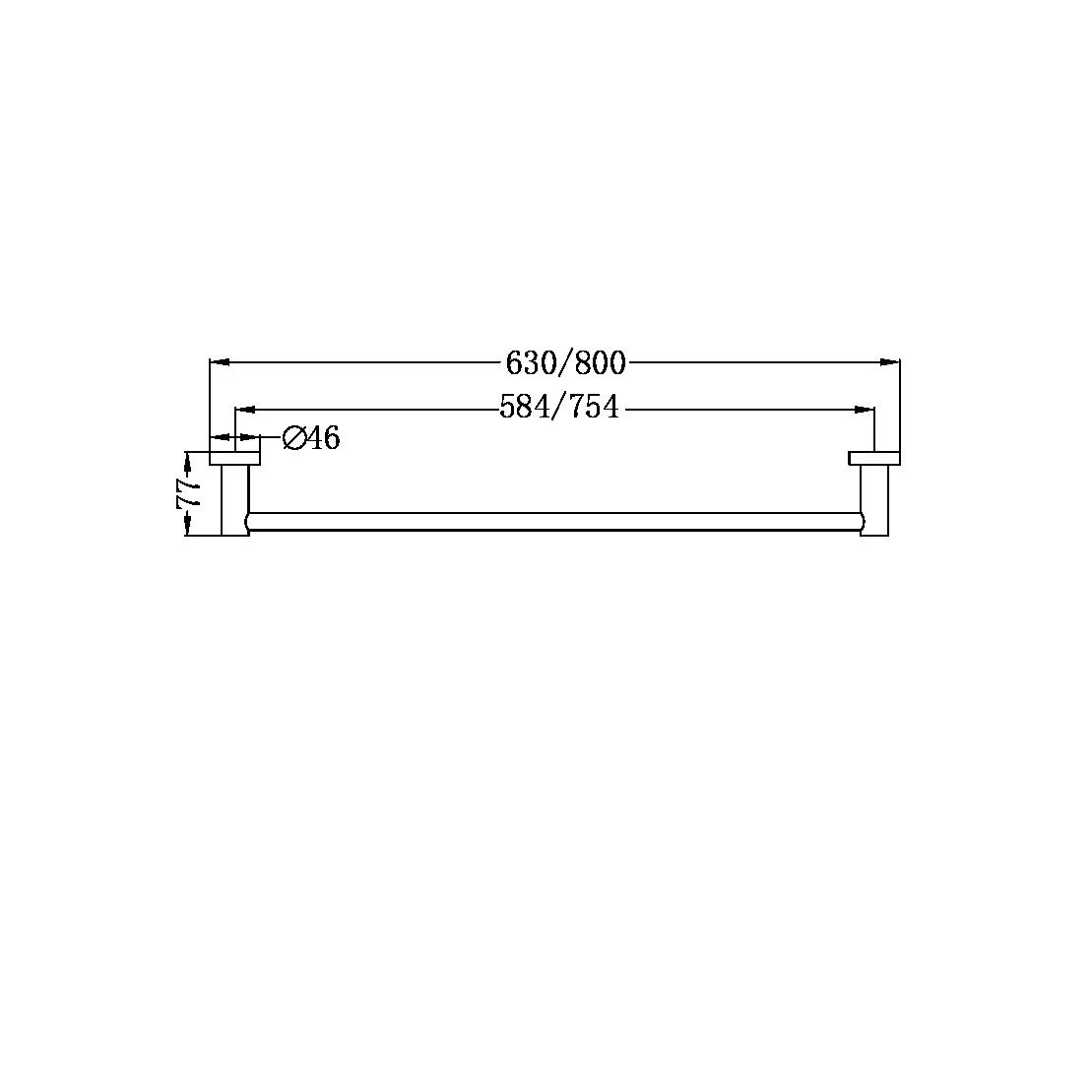 Nero Mecca Single Towel Rail - Brushed Nickel - Image 4