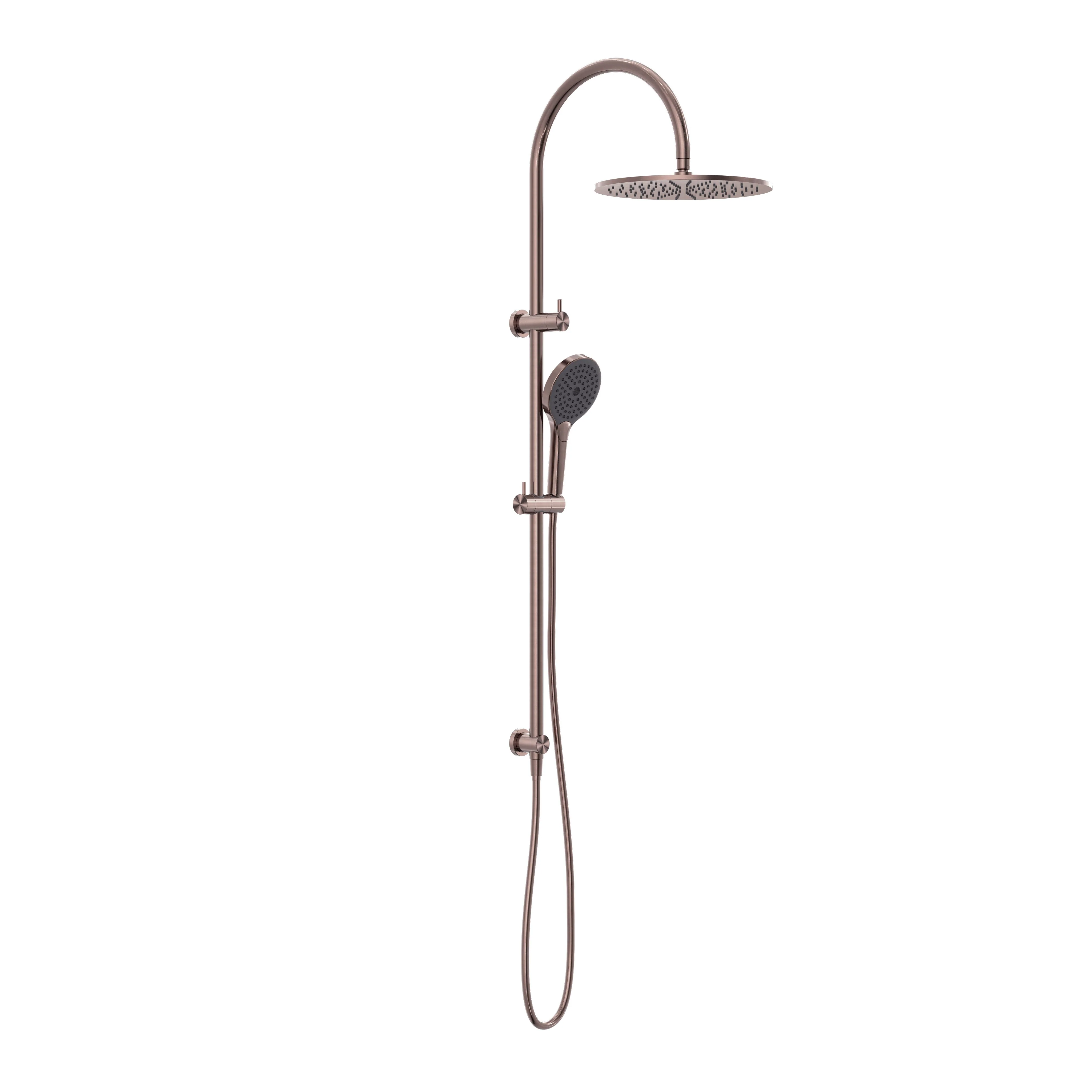 Nero Mecca Twin Shower With Air Shower II - Brushed Bronze