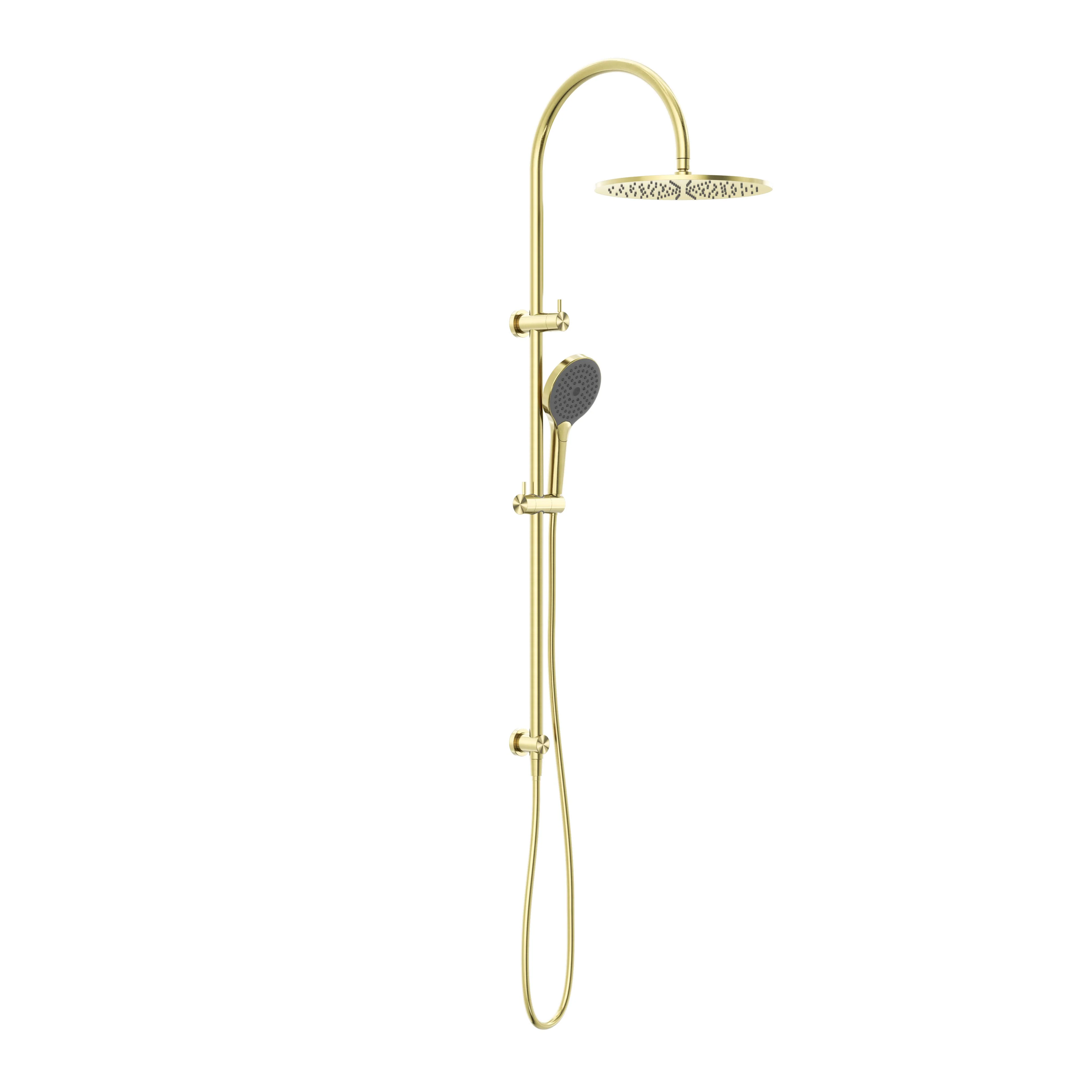 Nero Mecca Twin Shower With Air Shower II - Brushed Gold