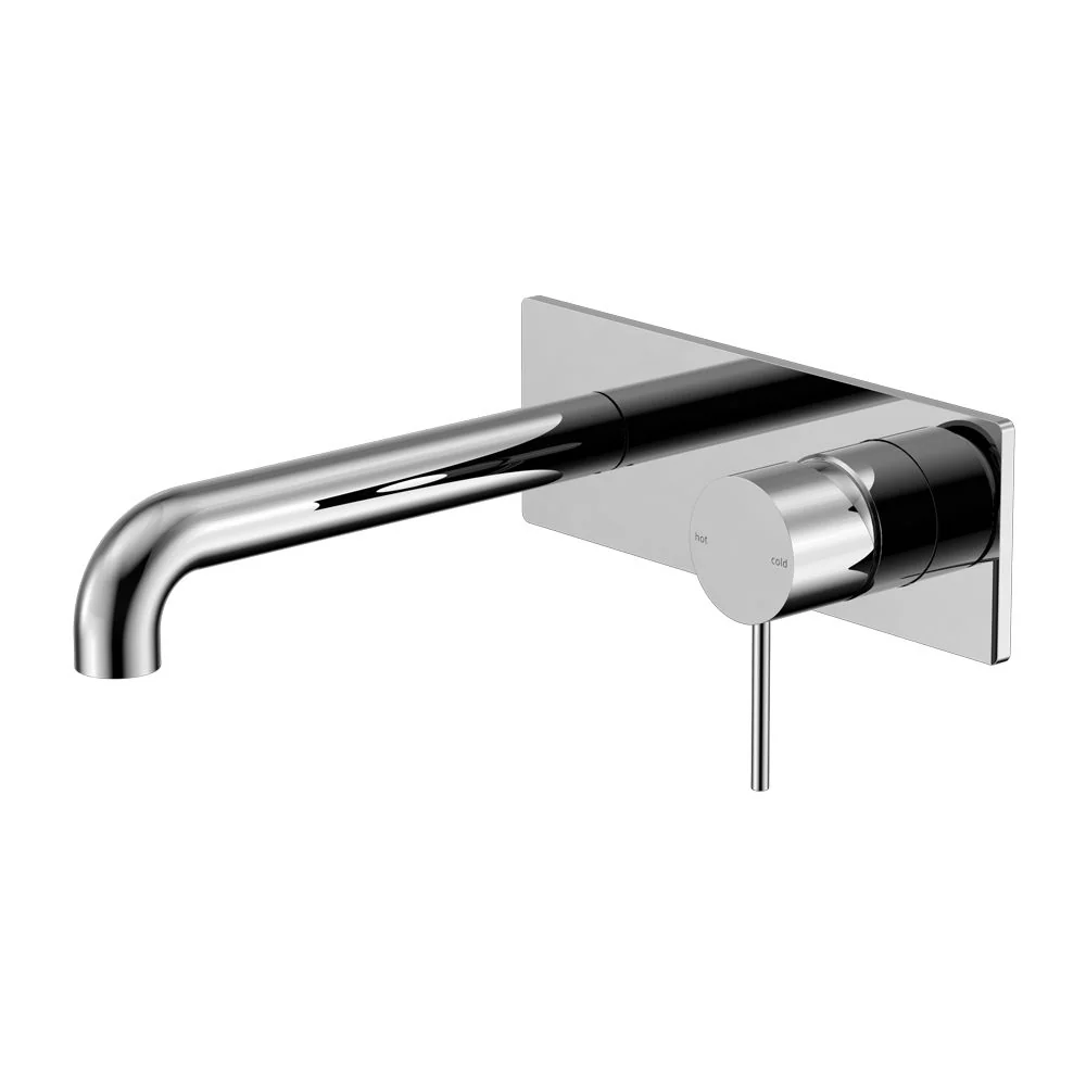 Nero Mecca Wall Basin/Bath Mixer - Chrome