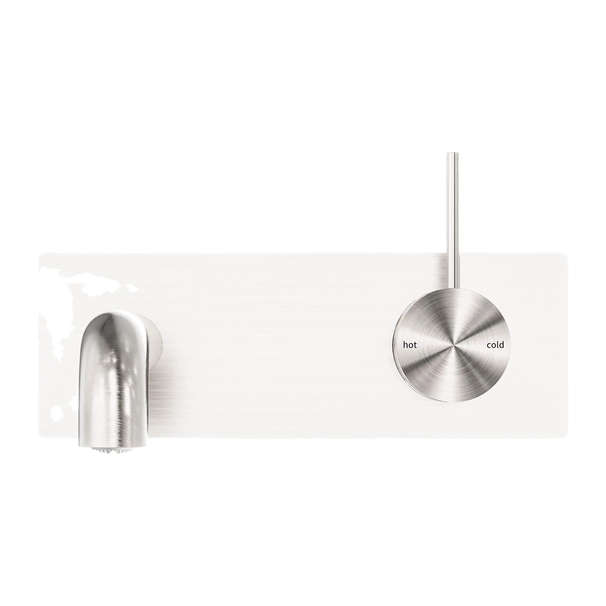 Nero Mecca Wall Basin/Bath Mixer Handle Up - Brushed Nickel - Image 2