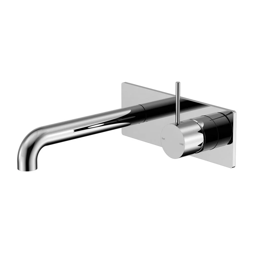 Nero Mecca Wall Basin/Bath Mixer Handle Up - Chrome