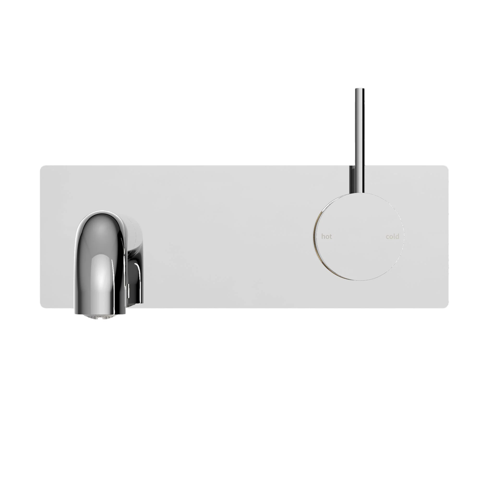 Nero Mecca Wall Basin/Bath Mixer Handle Up - Chrome - Image 2