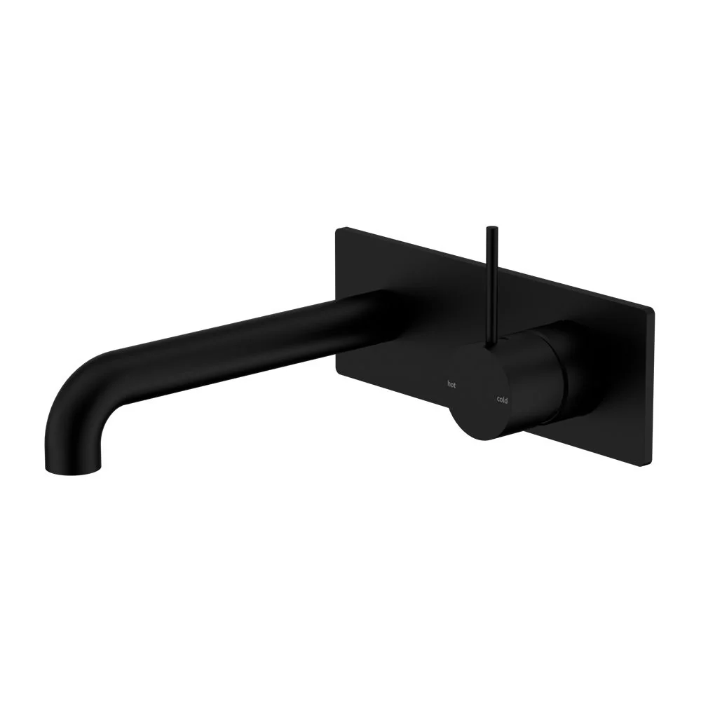 Nero Mecca Wall Basin/Bath Mixer Handle Up - Black Matte