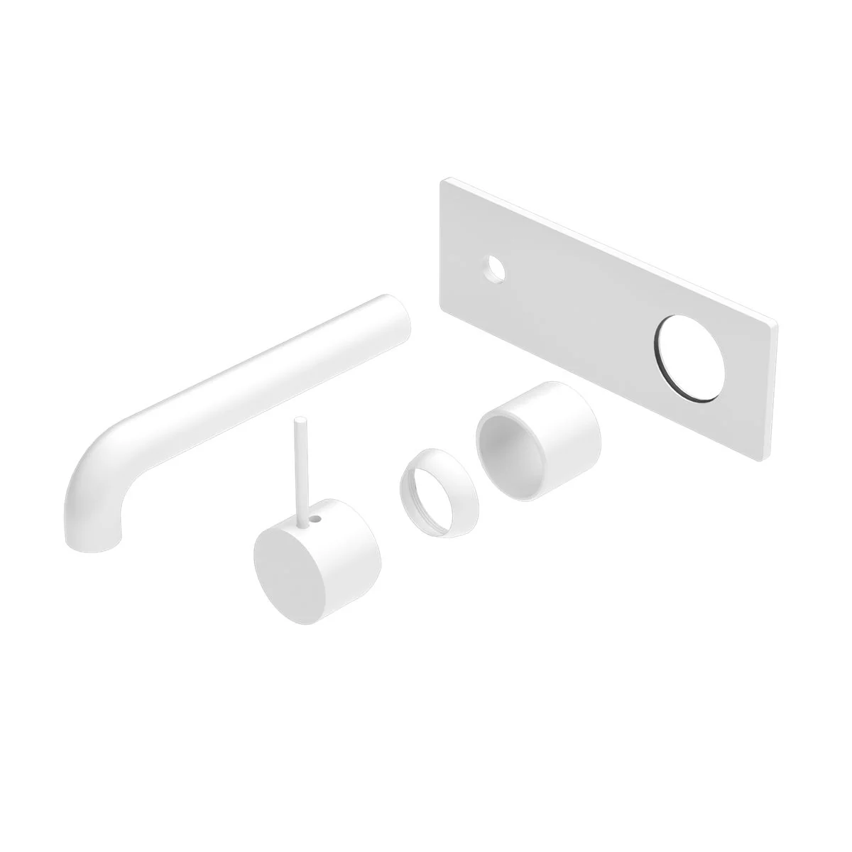 Nero Mecca Wall Basin/Bath Mixer Handle Up (Trim Kit Only) - White Matte