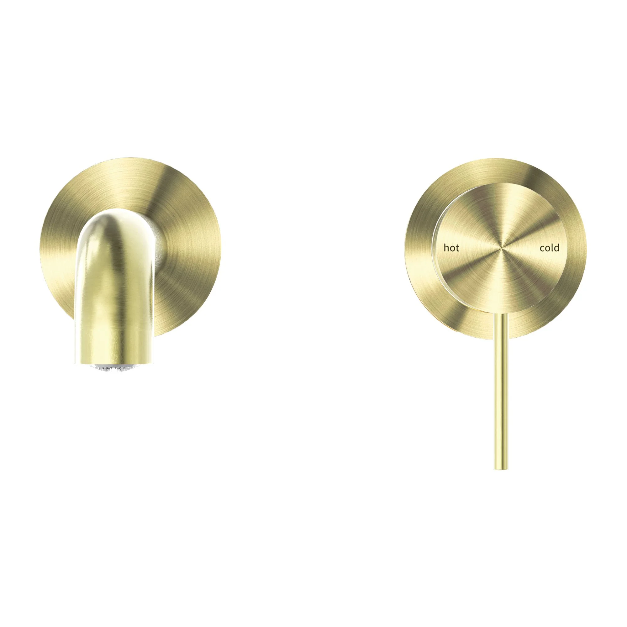 Nero Mecca Wall Basin/Bath Mixer Separate Back Plate - Brushed Gold - Image 2