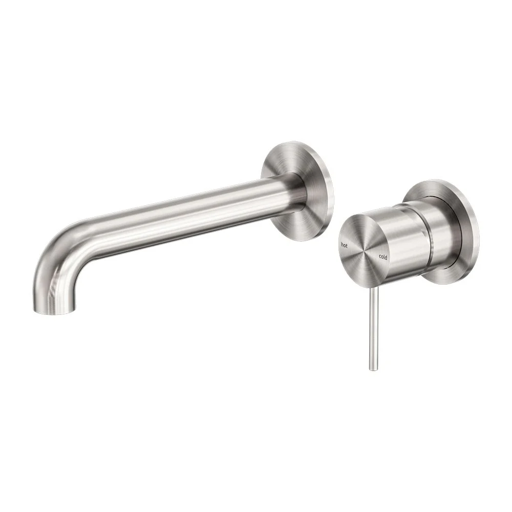 Nero Mecca Wall Basin/Bath Mixer Separate Back Plate - Brushed Nickel