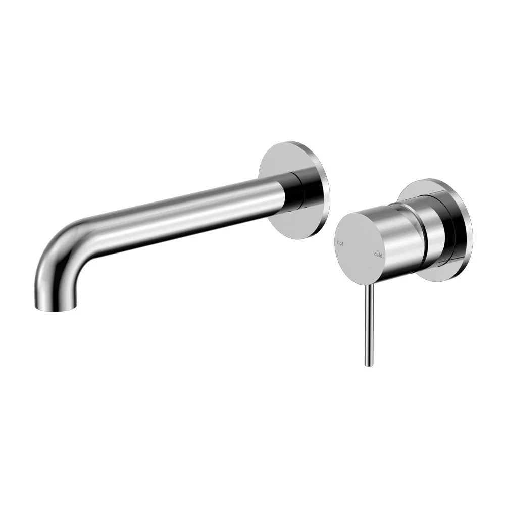 Nero Mecca Wall Basin/Bath Mixer Separate Back Plate - Chrome