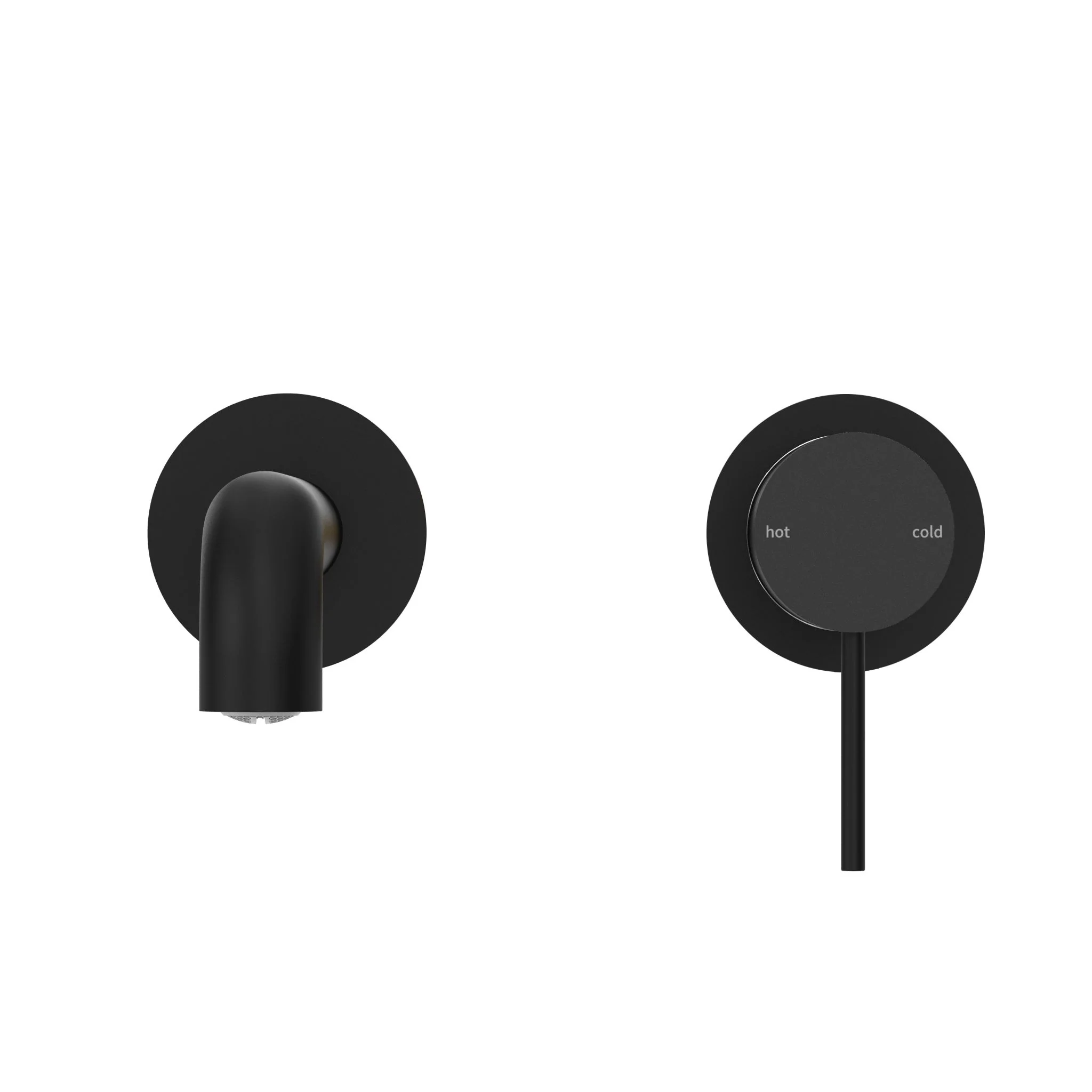 Nero Mecca Wall Basin/Bath Mixer Separate Back Plate - Black Matte - Image 3