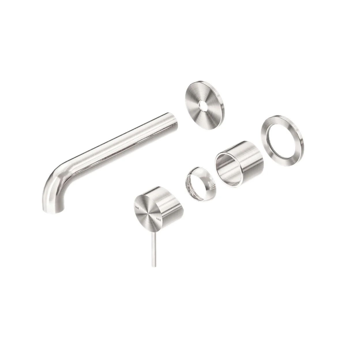 Nero Mecca Wall Basin/Bath Mixer Separate Back Plate (Trim Kit Only) - Brushed Nickel