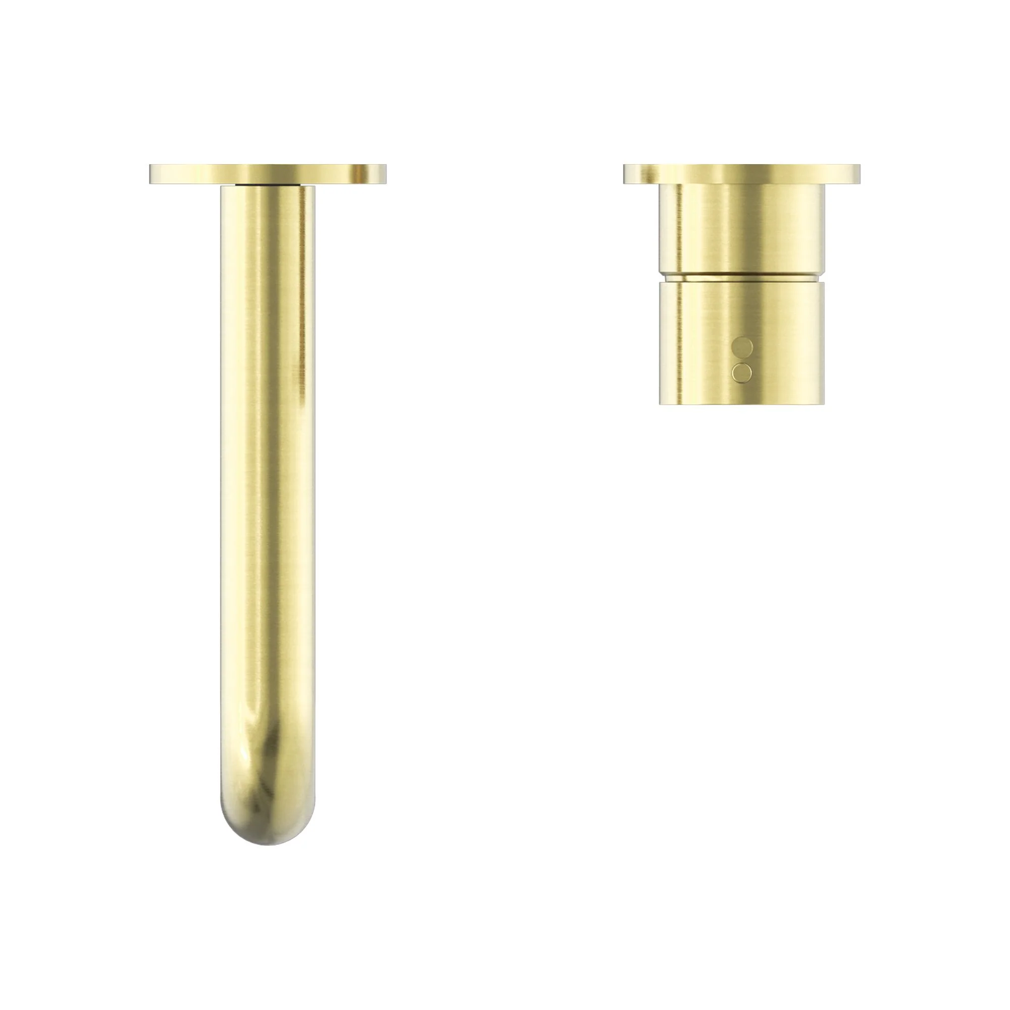 Nero Mecca Wall Basin/Bath Mixer Separate Back Plate Handle Up - Brushed Gold - Image 4
