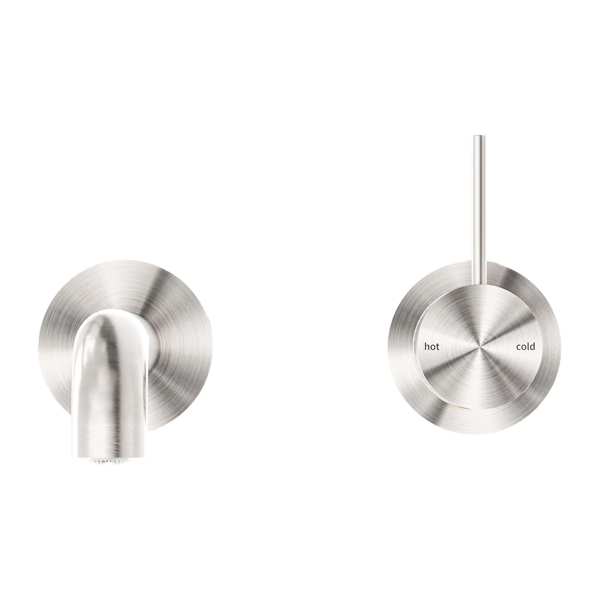 Nero Mecca Wall Basin/Bath Mixer Separate Back Plate Handle Up - Brushed Nickel - Image 4