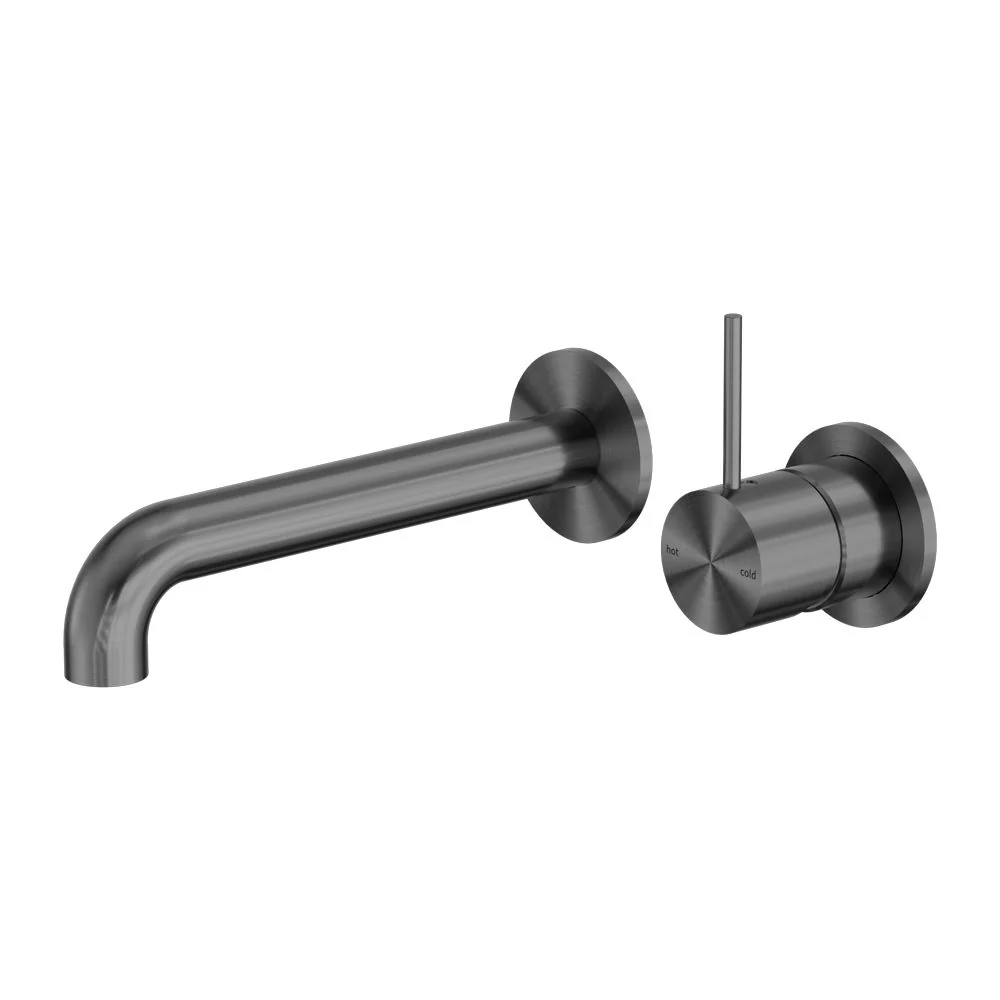 Nero Mecca Wall Basin/Bath Mixer Separate Back Plate Handle Up - Gun Metal