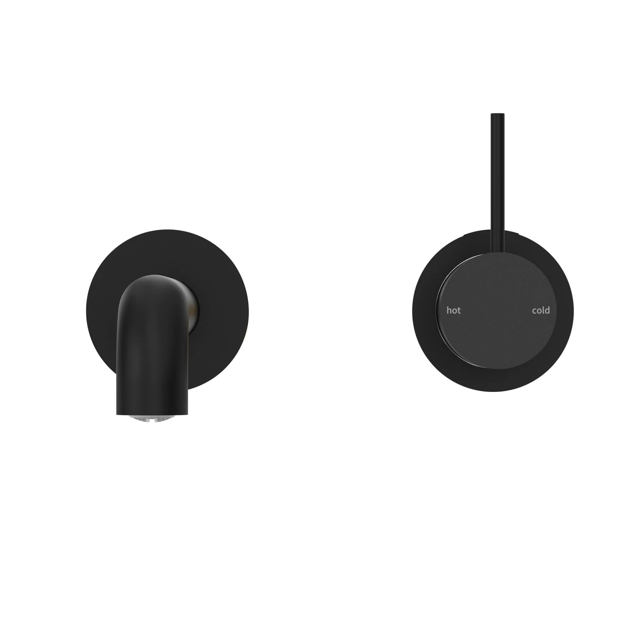 Nero Mecca Wall Basin/Bath Mixer Separate Back Plate Handle Up - Black Matte - Image 3