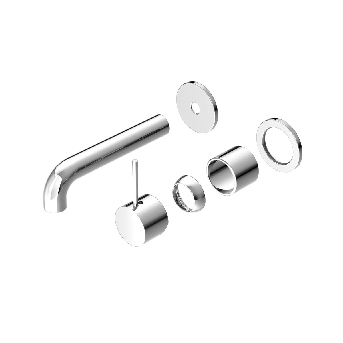 Nero Mecca Wall Basin/Bath Mixer Separate Back Plate Handle Up (Trim Kit Only) - Chrome
