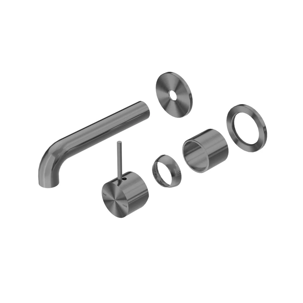 Nero Mecca Wall Basin/Bath Mixer Separate Back Plate Handle Up (Trim Kit Only) - Gun Metal