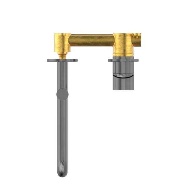 Nero Mecca Wall Basin/Bath Mixer Swivel Spout 225mm - Gun Metal - Image 3